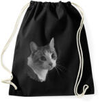 printfashion Cica (fekete fehér újság) - Sportzsák, Tornazsák - Fekete (14446252)