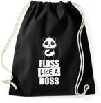 printfashion Floss táncos panda - Sportzsák, Tornazsák - Fekete (1304023)