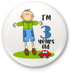 printfashion 3 years old" for boy - Kitűző, hűtőmágnes - Fehér (13454681)