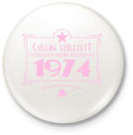 printfashion csillag-1974-pink - Kitűző, hűtőmágnes - Fehér (3076650)