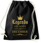 printfashion A legendák decemberben születnek - Sportzsák, Tornazsák - Fekete (500387)
