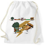 printfashion Brokkoli vs. Pizza - Sportzsák, Tornazsák - Fehér (15569696)