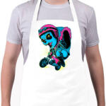printfashion Motoros panda - Kötény - Fehér (4899684)