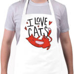 printfashion I love Cats - Kötény - Fehér (4914332)