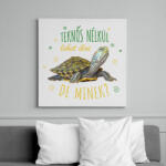 printfashion Teknős nélkül lehet élni, de minek? - Vászonkép - Fehér (7341422)