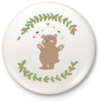 printfashion Aranyos maci - Kitűző, hűtőmágnes - Fehér (3992415)