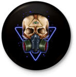 printfashion Gázmaszkos koponya - Kitűző, hűtőmágnes - Fekete (3092094)