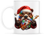 printfashion Vicces morcos karácsonyi gitáros rocker party medve - Bögre - Fehér (15242744)