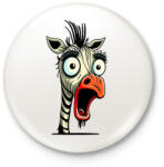 printfashion Csodálkozó zebra - Kitűző, hűtőmágnes - Fehér (13182574)