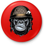 printfashion Gorilla Soldier - Kitűző, hűtőmágnes - Piros (3628123)