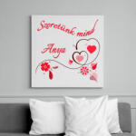 printfashion Szeretünk mind anya - Vászonkép - Fehér (6636368)