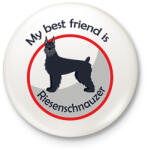 printfashion My best friend - Riesenschnauzer - Kitűző, hűtőmágnes - Fehér (6299219)