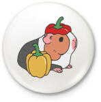 printfashion Tengerimalac paprikával - Kitűző, hűtőmágnes - Fehér (13881763)