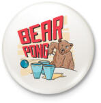 printfashion Bear pong - Kitűző, hűtőmágnes - Fehér (5096474)