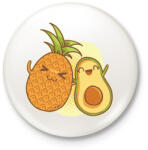 printfashion Ananász és avokádó - Kitűző, hűtőmágnes - Fehér (4062154)