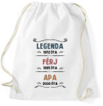 printfashion Legenda, férj, apa - Sportzsák, Tornazsák - Fehér (13604771)