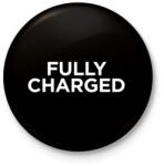 printfashion Fully Charged (white) - Kitűző, hűtőmágnes - Fekete (3096596)