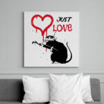 printfashion Just love - Graffiti patkány - Vászonkép - Fehér (12750099)