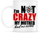printfashion Sheldon Crazy - Bögre - Fehér (823747)