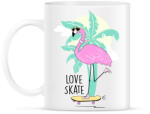 printfashion Gördeszkás flamingó - Bögre - Fehér (3023229)