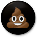 printfashion kaki emoji - Kitűző, hűtőmágnes - Fekete (3100609)