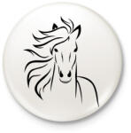 printfashion Ló minta - Kitűző, hűtőmágnes - Fehér (5044118)
