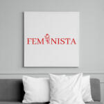 printfashion Feminista rózsával - Vászonkép - Fehér (8535036)