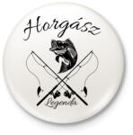 printfashion Horgász legenda - Kitűző, hűtőmágnes - Fehér (4667653)