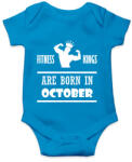 printfashion Fitnessz királyok októberben születtek - Baba Body - Azúrkék (1415670)