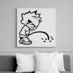 printfashion pee boy - Vászonkép - Fehér (6633454)