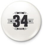 printfashion b-day-34-dark-lightgrey - Kitűző, hűtőmágnes - Fehér (3076387)