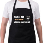 printfashion 20 éve borozgatok! - Kötény - Fekete (4939086)