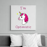 printfashion optimista vagyok - Vászonkép - Fehér (6626970)