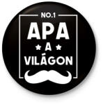 printfashion Legjobb Apa a világon - Kitűző, hűtőmágnes - Fekete (3098050)