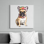 printfashion virágkoszorús francia buci - Vászonkép - Fehér (15651795)