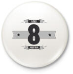 printfashion b-day-08-dark-lightgrey - Kitűző, hűtőmágnes - Fehér (3076359)