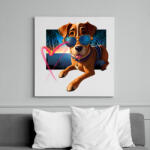 printfashion I Love You - szívecskés kutyás póló minta, ajándék ötlet Valentin napra - Vászonkép - Fehér (11772934)