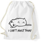 printfashion i can't adult today - Sportzsák, Tornazsák - Fehér (2114576)