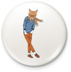 printfashion Fashion Fox - Kitűző, hűtőmágnes - Fehér (3079097)