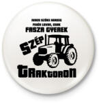 printfashion Fasza Gyerek Traktoron - Kitűző, hűtőmágnes - Fehér (3080926)