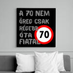 printfashion 70 éves Szürke. - Vászonkép - Fekete (16113366)