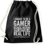 printfashion Gamer life - Sportzsák, Tornazsák - Fekete (2875827)