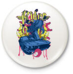 printfashion rider autó - Kitűző, hűtőmágnes - Fehér (4633655)