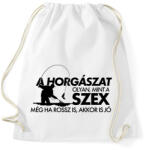 printfashion A horgászat olyan, mint a szex - Sportzsák, Tornazsák - Fehér (2692870)