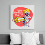 printfashion Happy Valentines day - Vászonkép - Fehér (6630097)