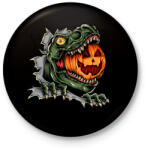 printfashion T-rex es a Halloween tökfej - Kitűző, hűtőmágnes - Fekete (5541002)