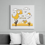 printfashion Google - Dínós játék - I am offline - Vászonkép - Fehér (6635174)