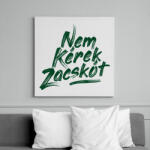 printfashion nem-kerek-zacskot-paint-darkgreen - Vászonkép - Fehér (6624657)