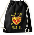 printfashion Pizza is my valentine - Sportzsák, Tornazsák - Fekete (2212567)