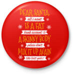 printfashion Kövér bankszámla és vékony test karácsonyra - Kitűző, hűtőmágnes - Piros (11336224)